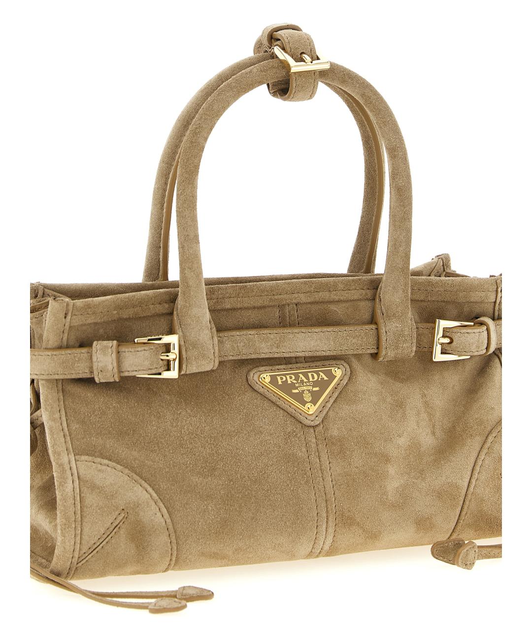 PRADA Бежевая кожаная сумка тоут, фото 3