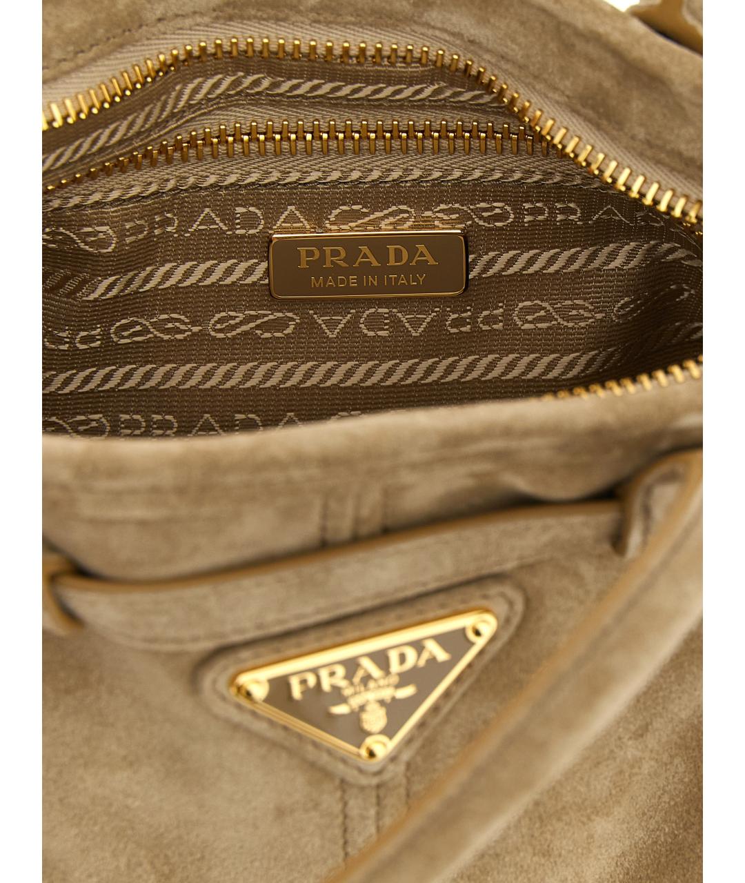 PRADA Бежевая кожаная сумка тоут, фото 4