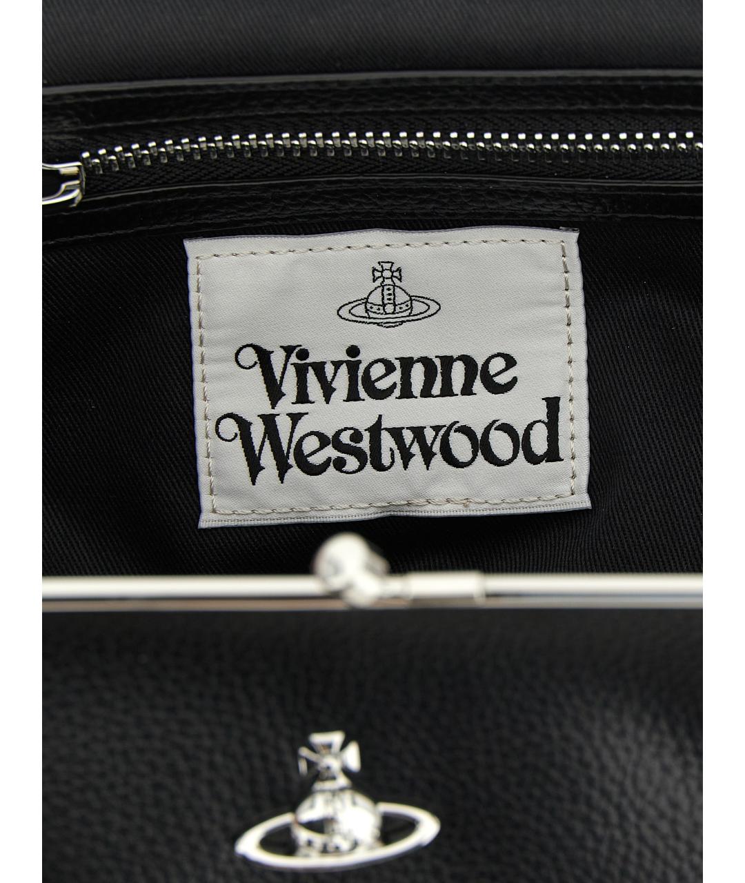 VIVIENNE WESTWOOD Черная сумка через плечо из искусственной кожи, фото 4