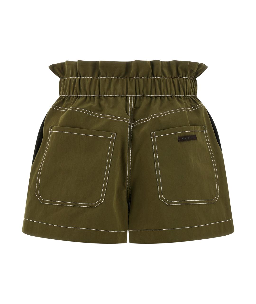 MARNI Зеленые хлопковые шорты, фото 2