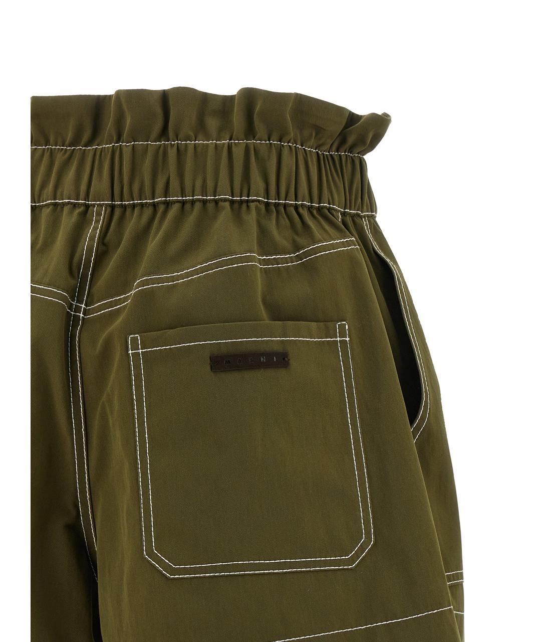 MARNI Зеленые хлопковые шорты, фото 4