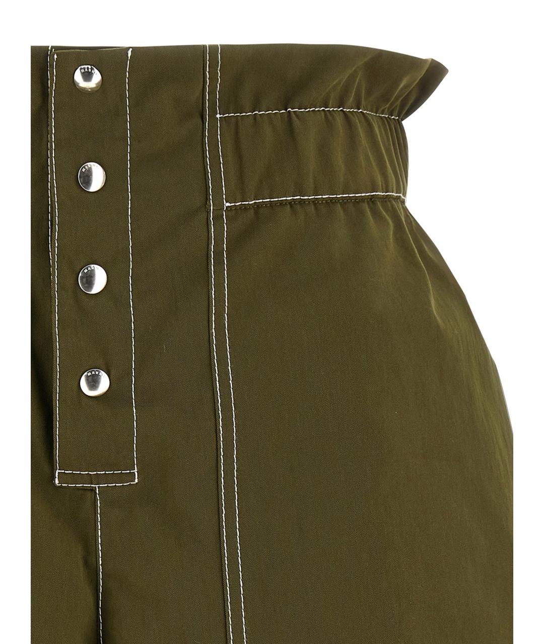 MARNI Зеленые хлопковые шорты, фото 3