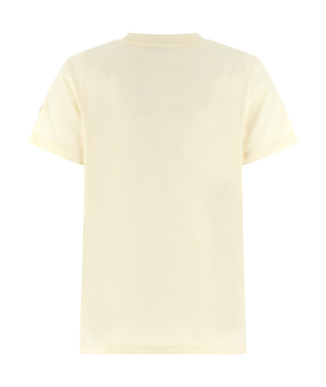 MONCLER Бежевая хлопковая футболка, фото 2