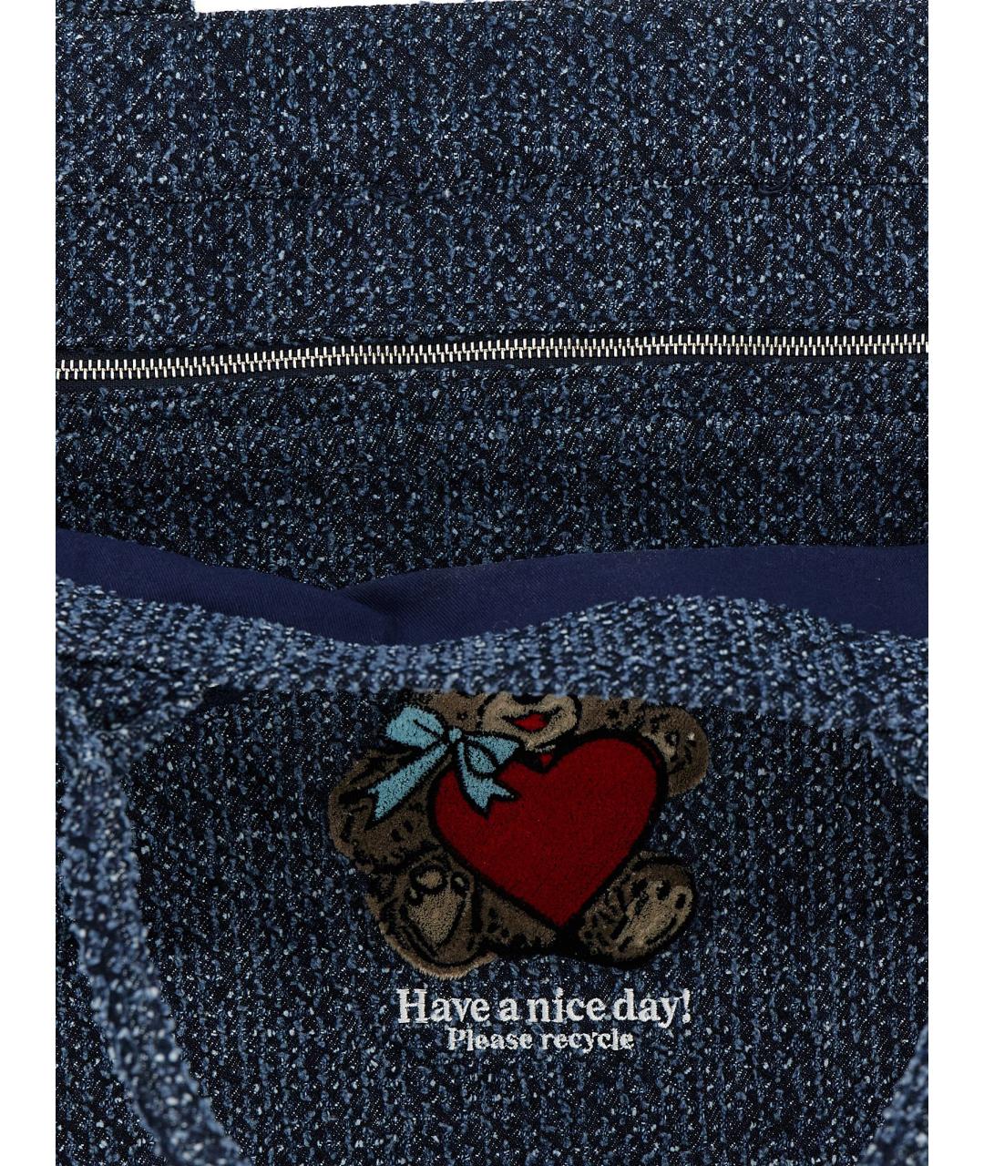 GANNI Синяя хлопковая сумка тоут, фото 4