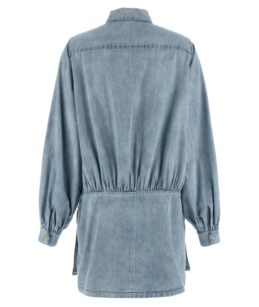 7 FOR ALL MANKIND Голубое хлопковое платье, фото 2