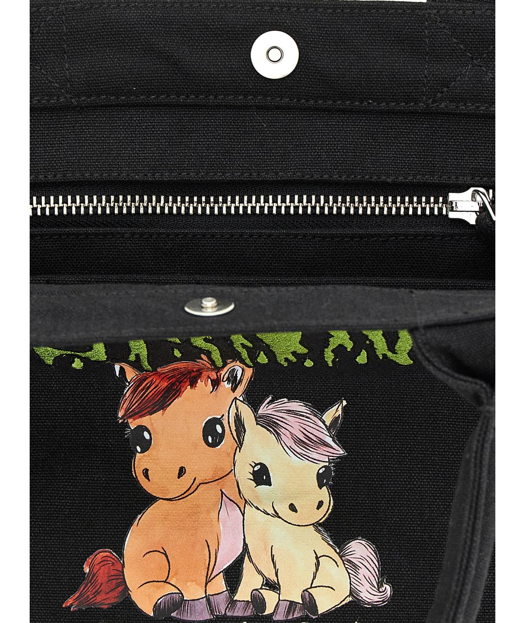 GANNI Черная хлопковая сумка тоут, фото 4