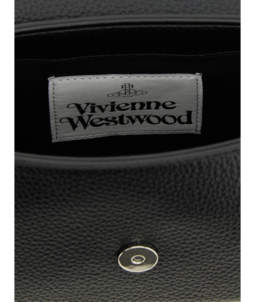 VIVIENNE WESTWOOD Черная сумка через плечо из искусственной кожи, фото 4