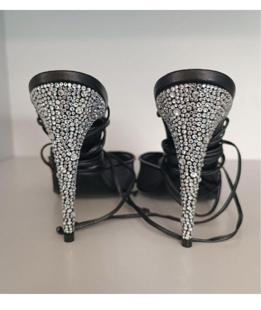 MAGDA BUTRYM Черные кожаные босоножки, фото 4