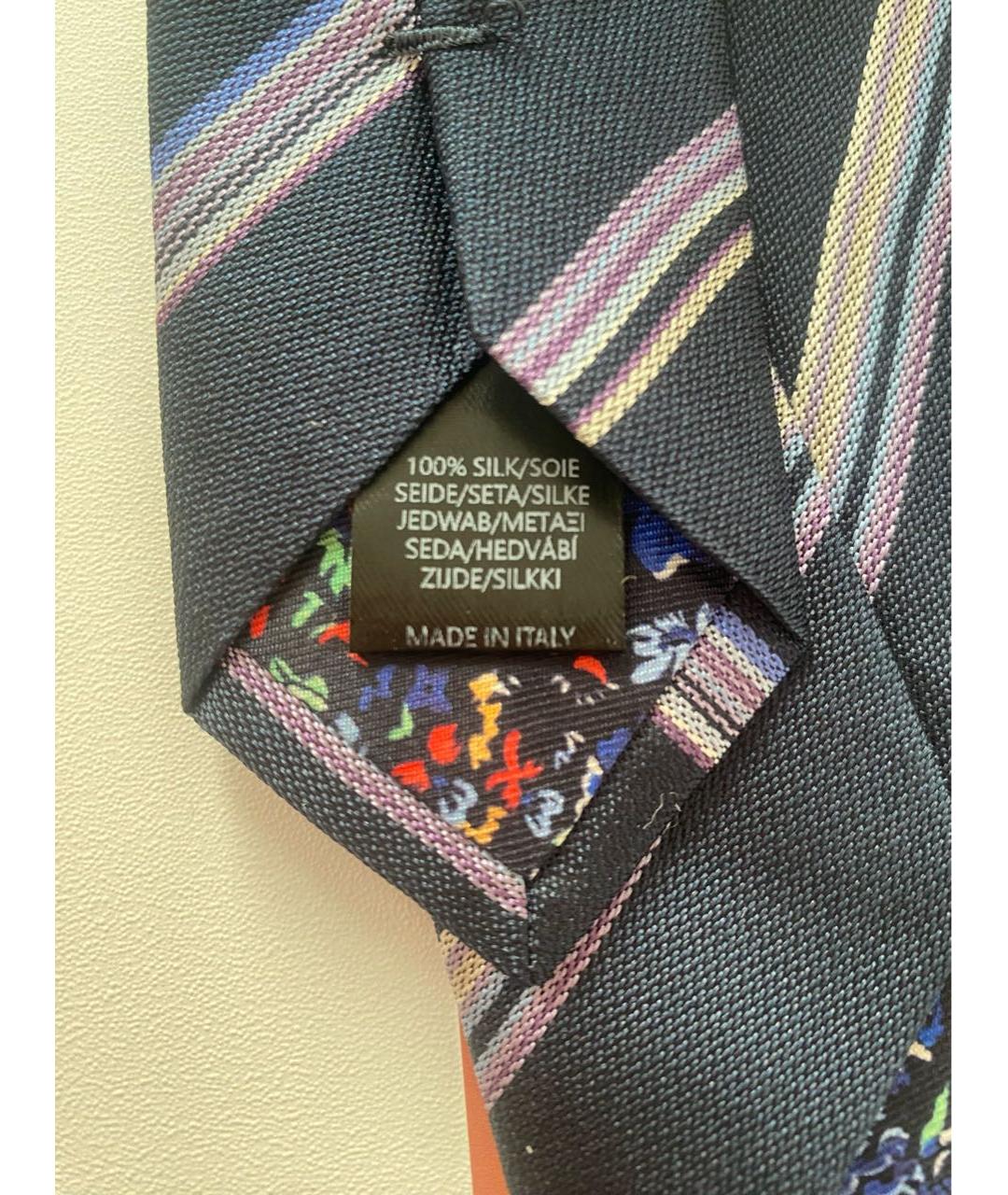 PAUL SMITH Темно-синий шелковый галстук, фото 4