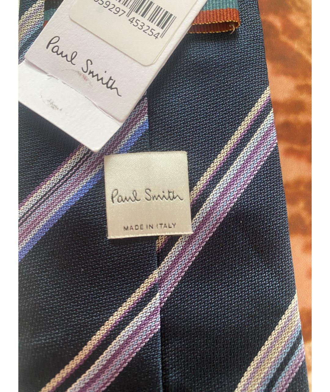 PAUL SMITH Темно-синий шелковый галстук, фото 3