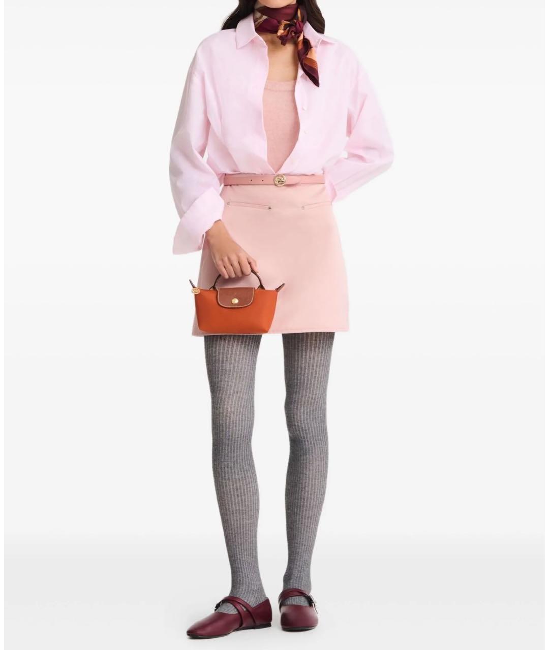 LONGCHAMP Оранжевая кожаная сумка с короткими ручками, фото 7