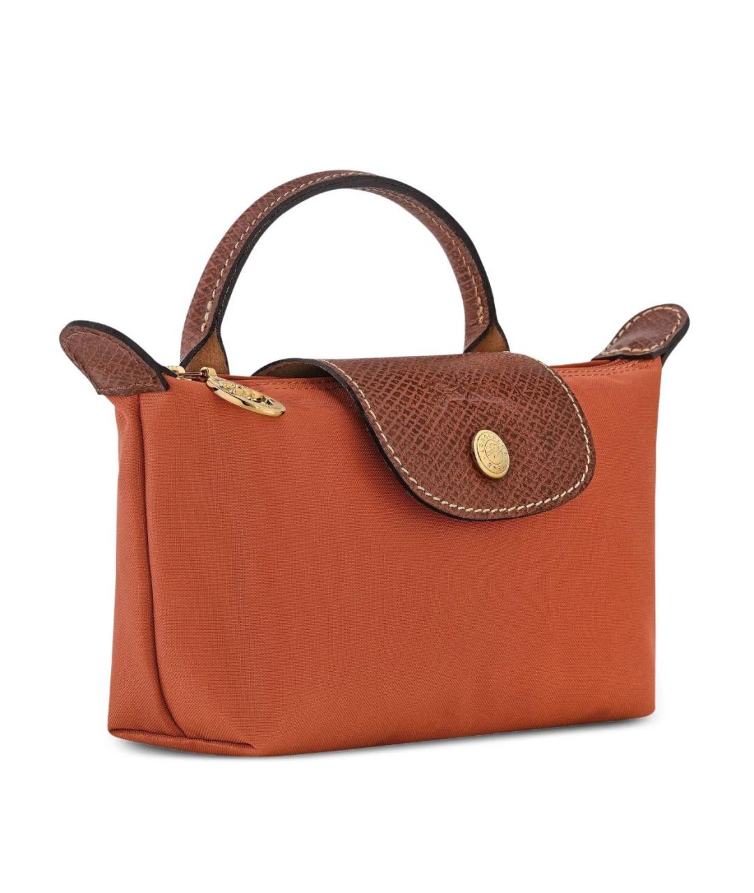 LONGCHAMP Оранжевая кожаная сумка с короткими ручками, фото 2