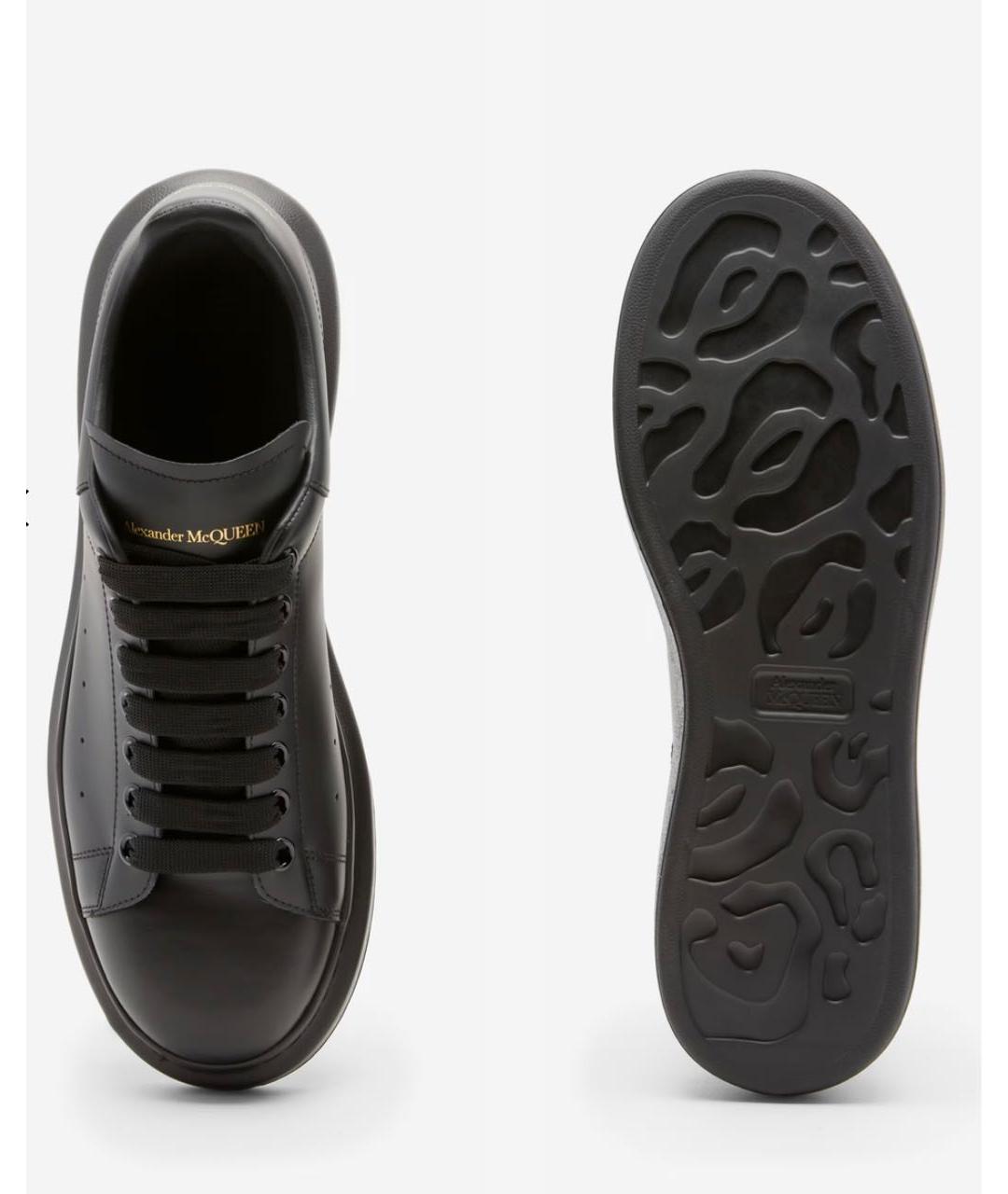 ALEXANDER MCQUEEN Черные кожаные низкие кроссовки / кеды, фото 4