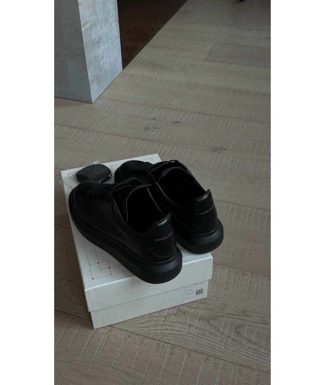 ALEXANDER MCQUEEN Черные кожаные низкие кроссовки / кеды, фото 6