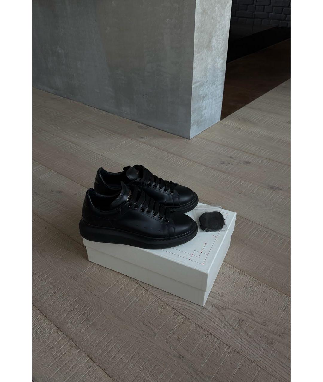 ALEXANDER MCQUEEN Черные кожаные низкие кроссовки / кеды, фото 8