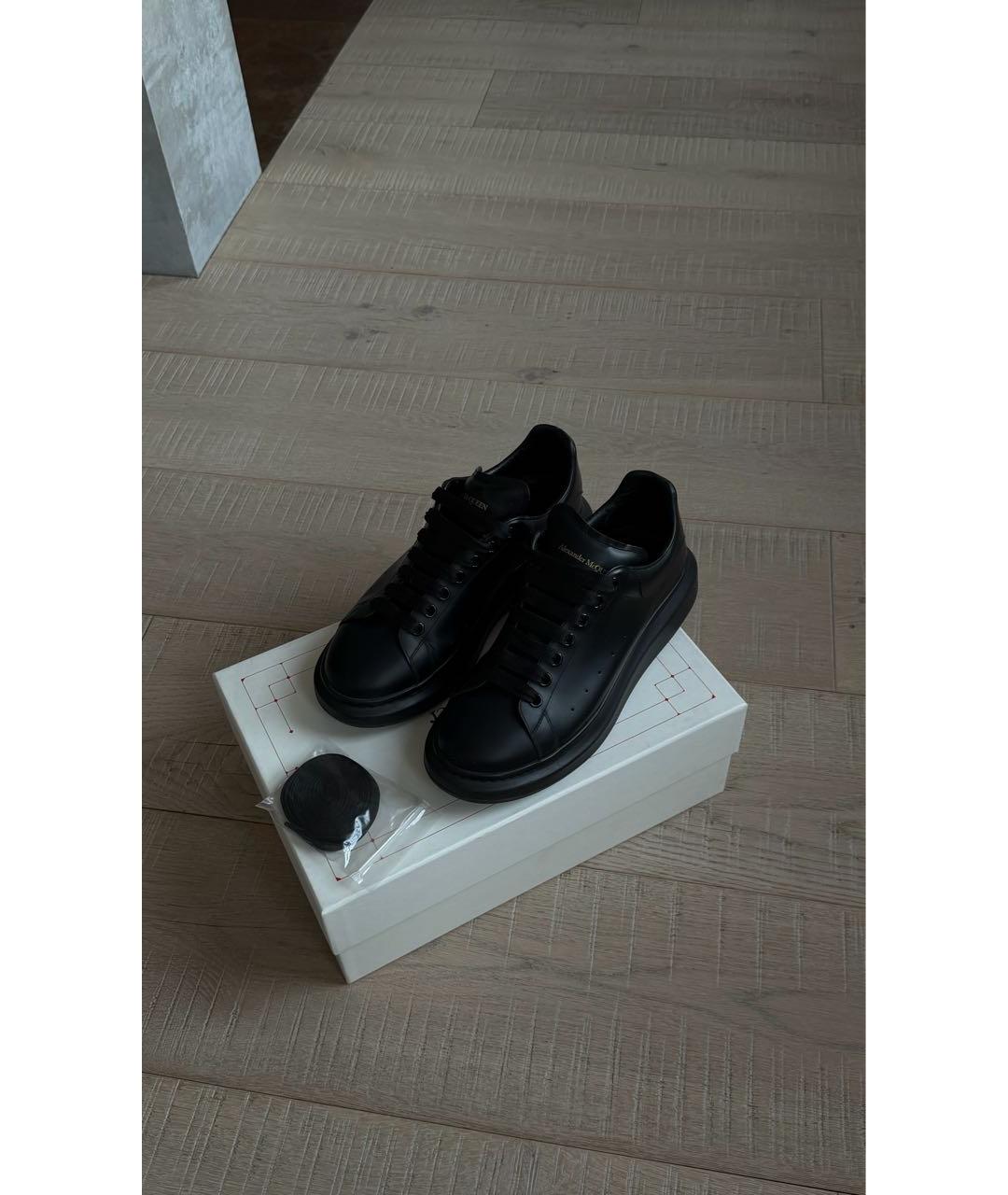 ALEXANDER MCQUEEN Черные кожаные низкие кроссовки / кеды, фото 7