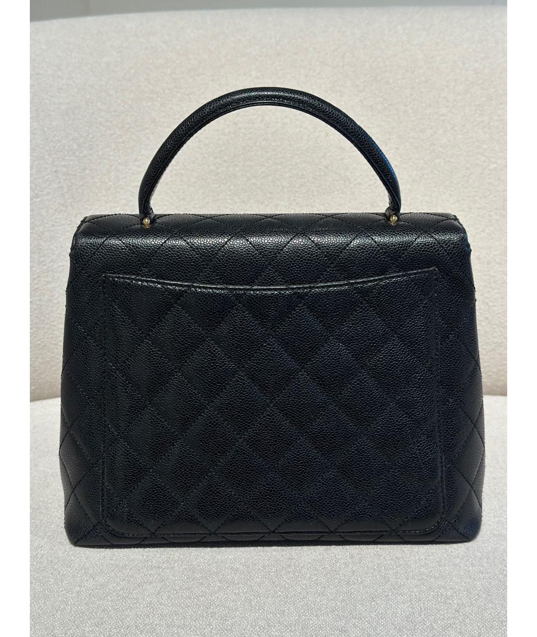 CHANEL Черная кожаная сумка с короткими ручками, фото 3