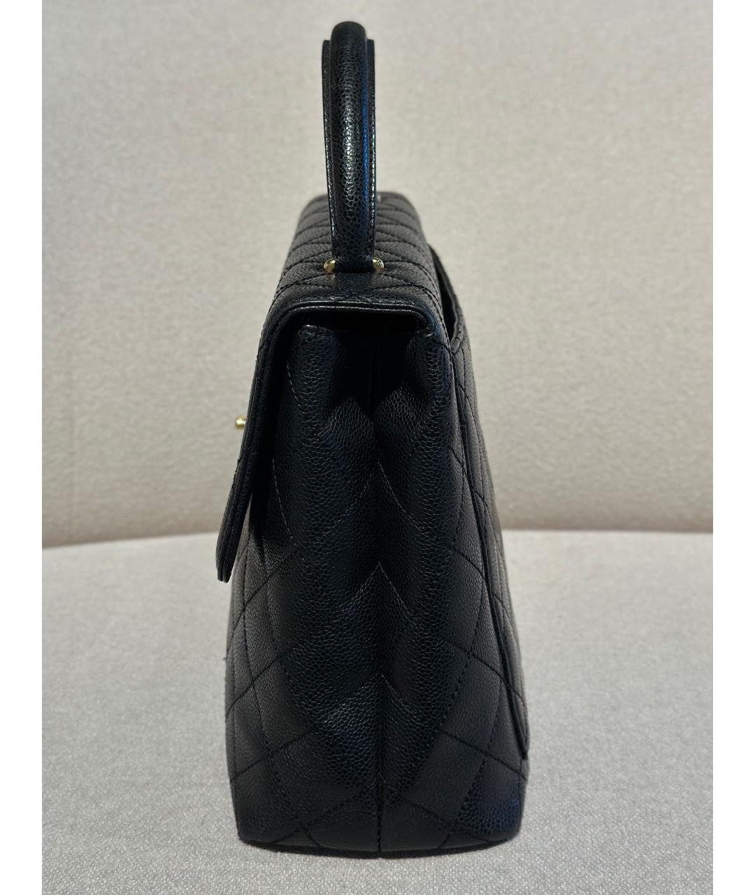CHANEL Черная кожаная сумка с короткими ручками, фото 2
