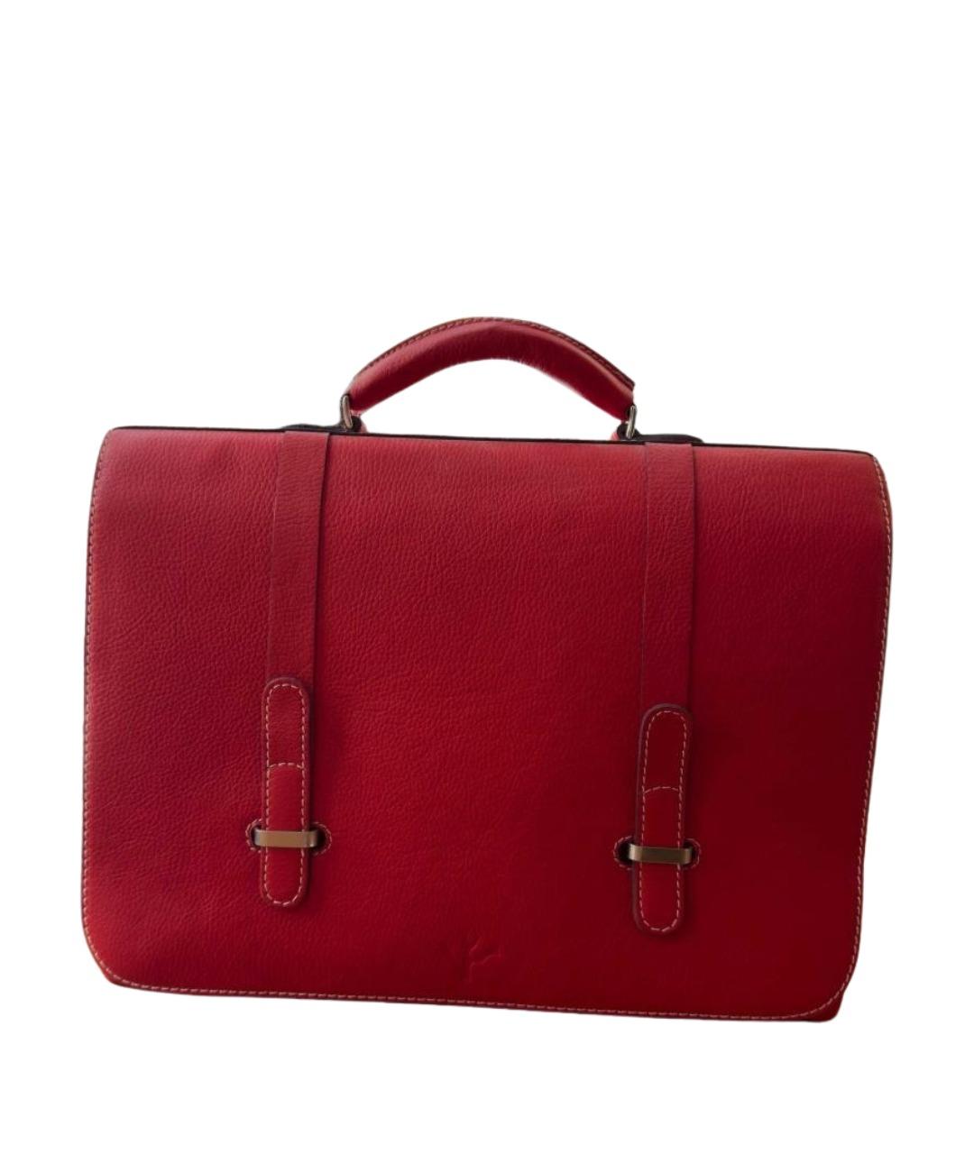ISAIA Красный кожаный портфель, фото 1