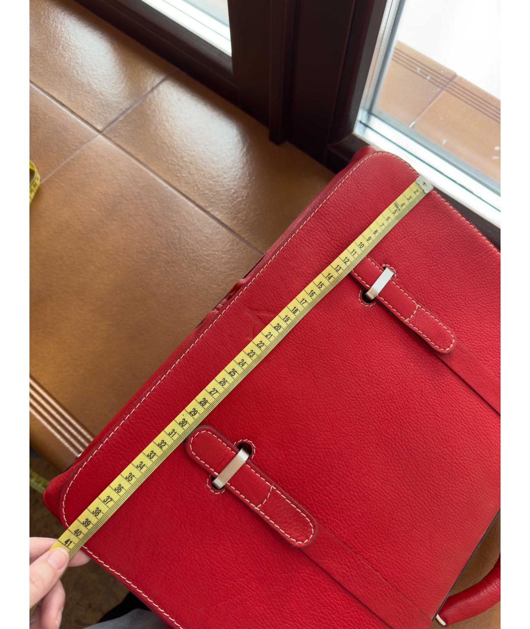 ISAIA Красный кожаный портфель, фото 6