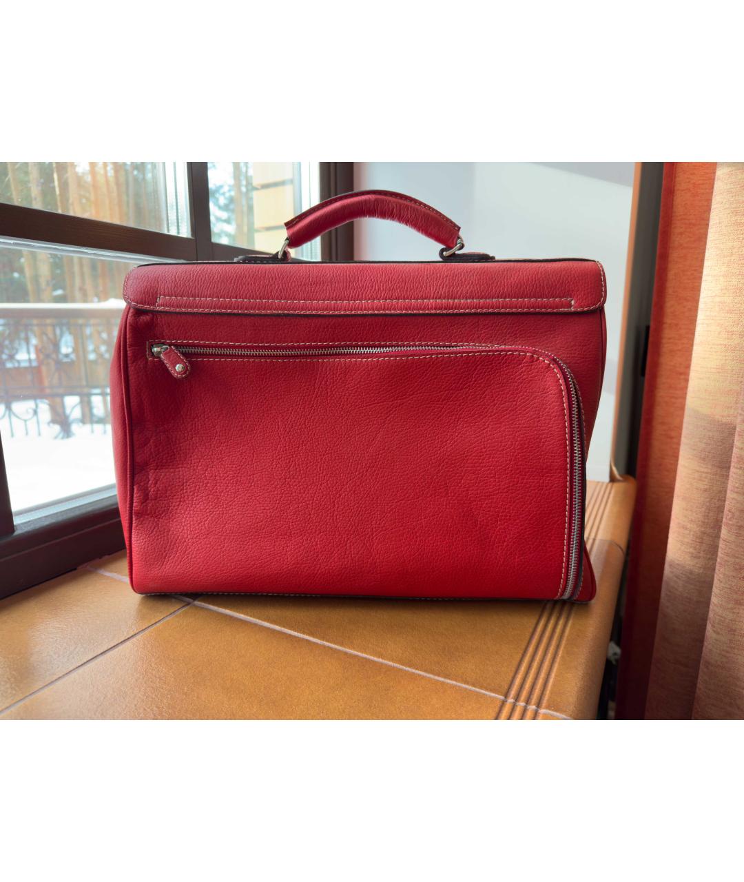 ISAIA Красный кожаный портфель, фото 3