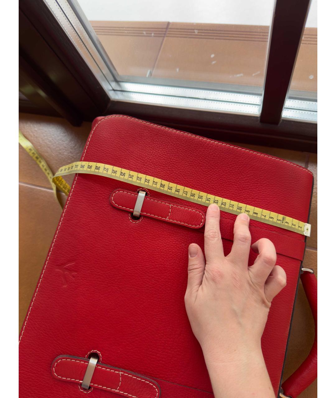 ISAIA Красный кожаный портфель, фото 7