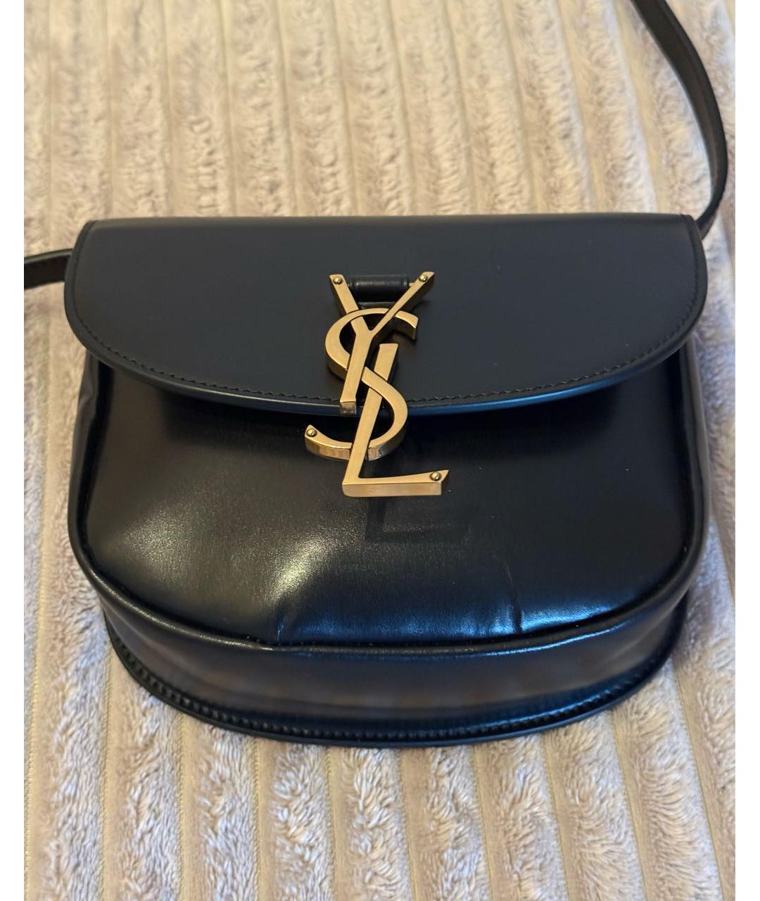 SAINT LAURENT Черная кожаная сумка через плечо, фото 2