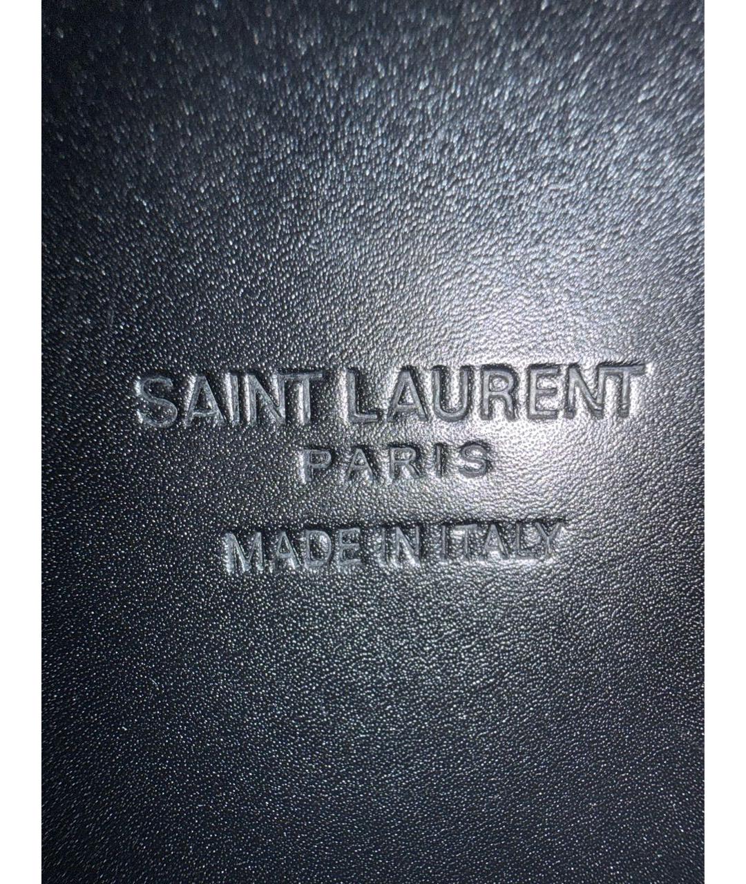 SAINT LAURENT Черная кожаная сумка через плечо, фото 6