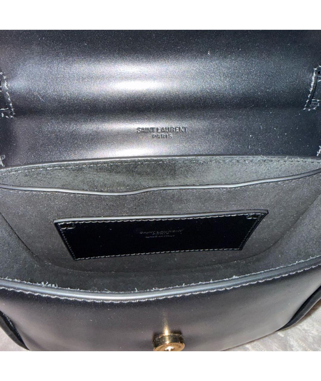 SAINT LAURENT Черная кожаная сумка через плечо, фото 3