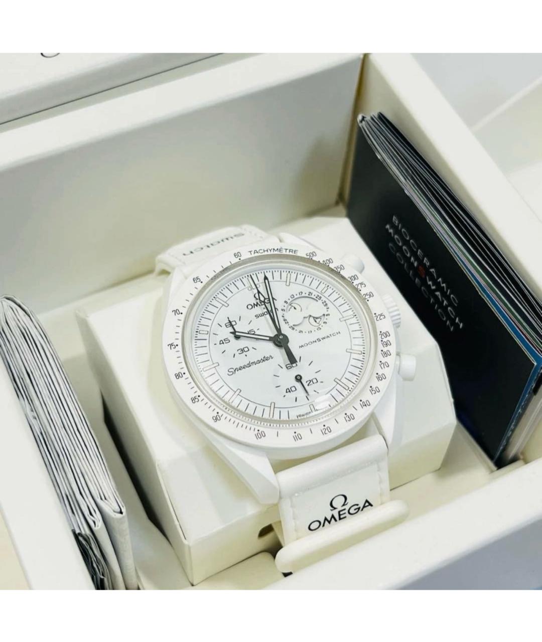 OMEGA Белые керамические часы, фото 8