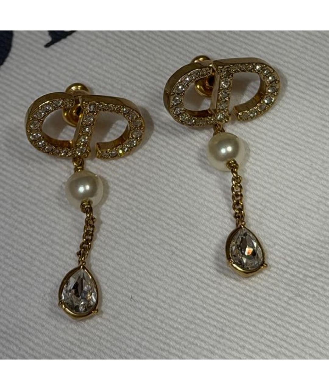 CHRISTIAN DIOR Золотые металлические серьги, фото 5