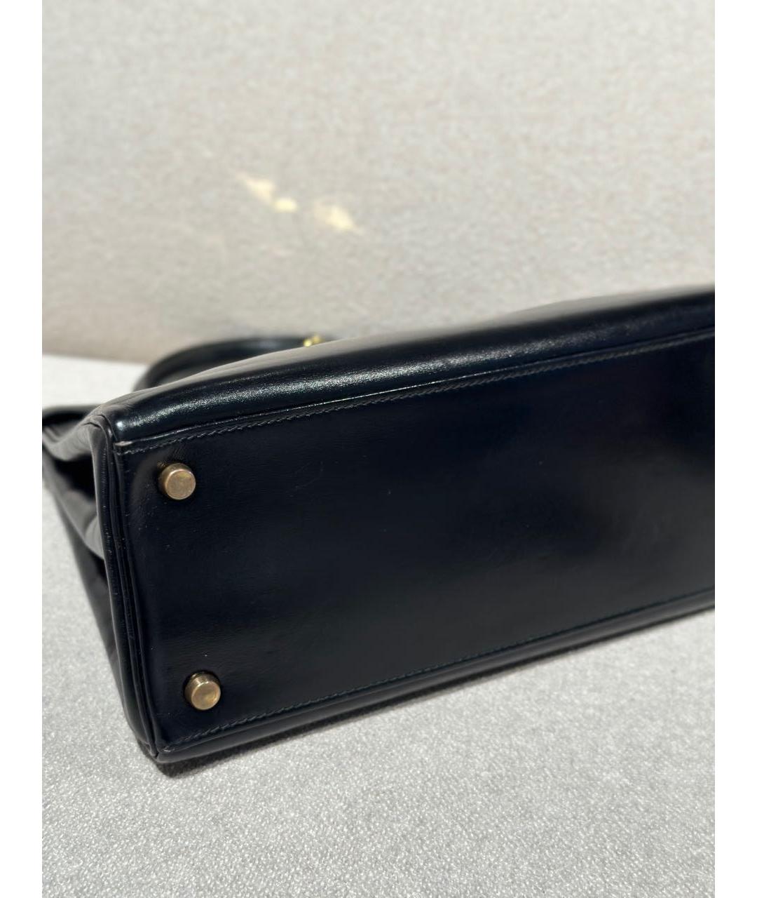 HERMES Черная кожаная сумка с короткими ручками, фото 6
