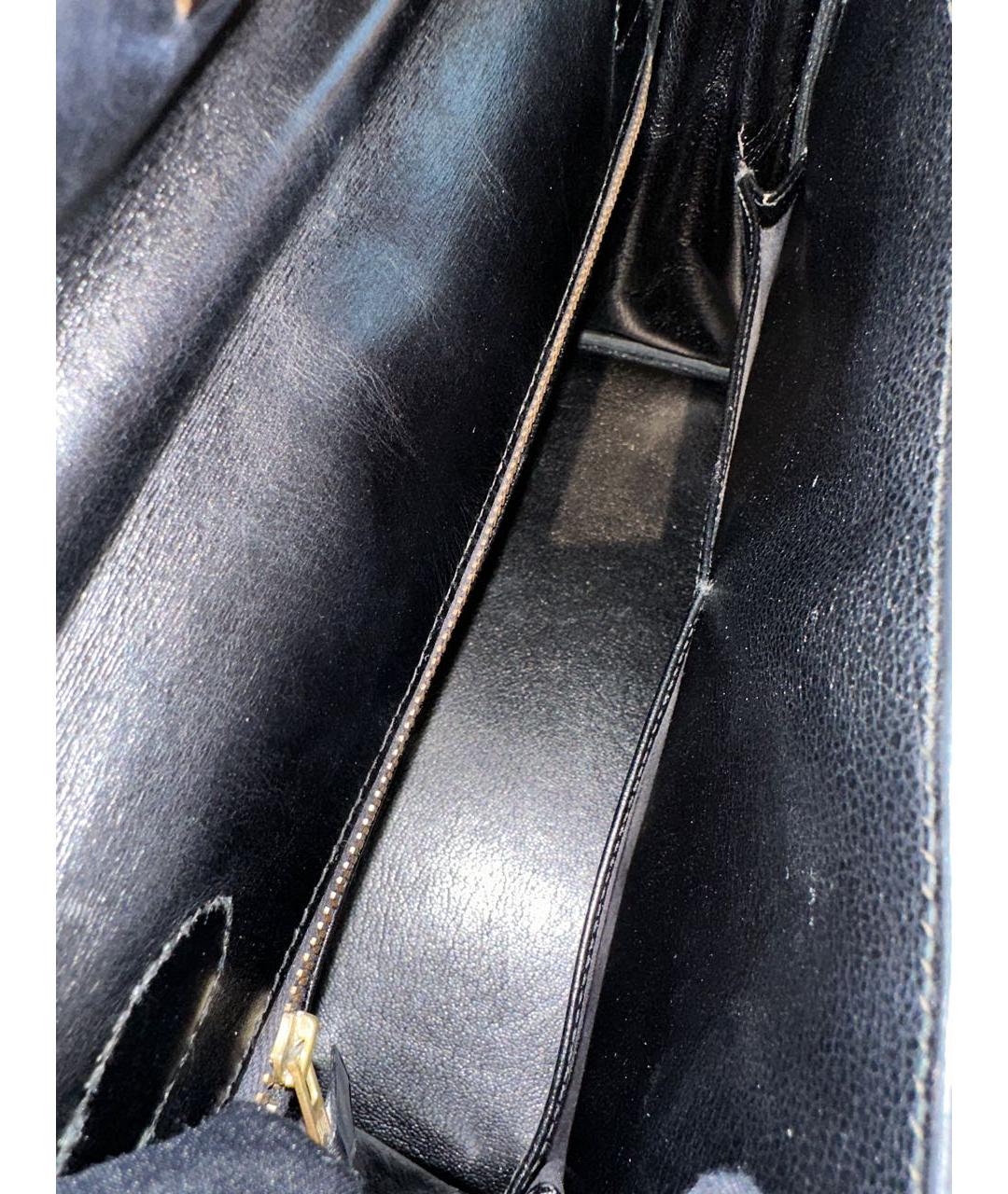 HERMES Черная кожаная сумка с короткими ручками, фото 8