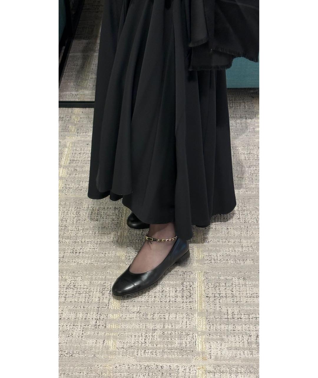 CHANEL Черные кожаные балетки, фото 3