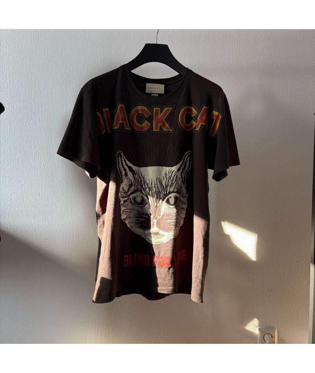 GUCCI Антрацитовая хлопковая футболка, фото 9