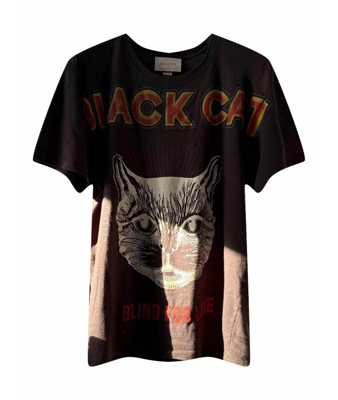 GUCCI Антрацитовая хлопковая футболка, фото 1