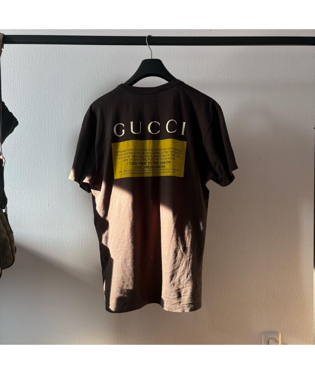 GUCCI Антрацитовая хлопковая футболка, фото 3