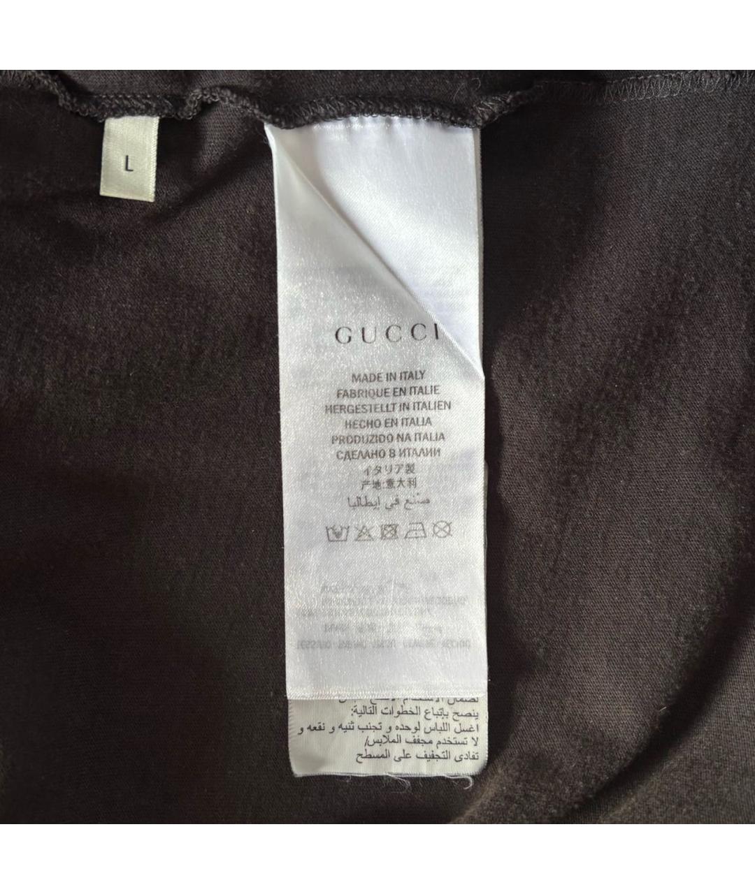 GUCCI Антрацитовая хлопковая футболка, фото 5