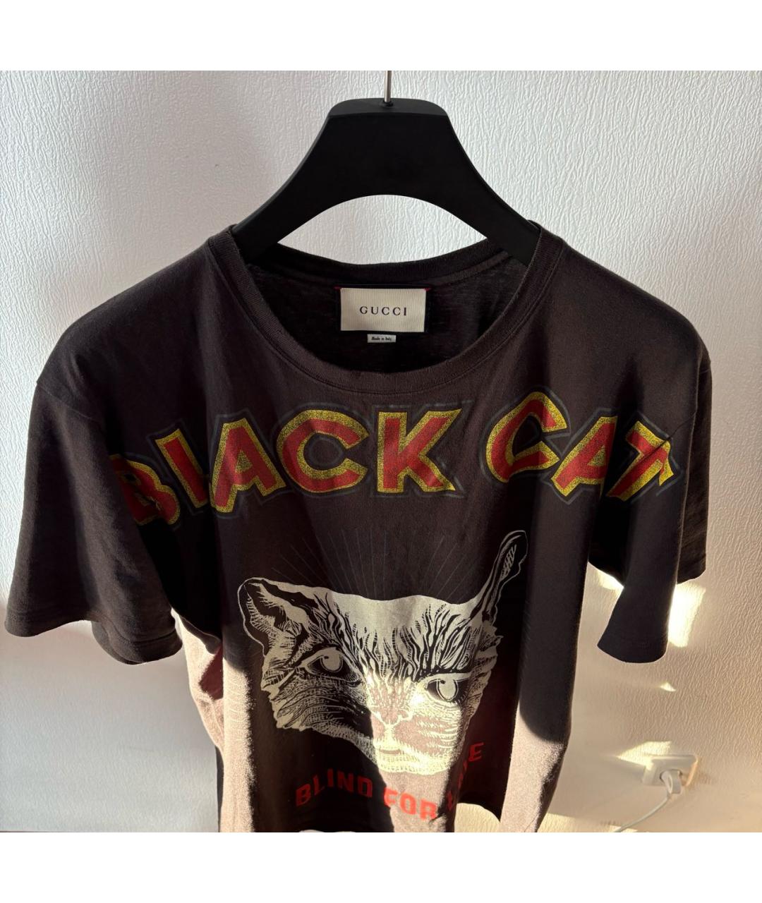 GUCCI Антрацитовая хлопковая футболка, фото 2