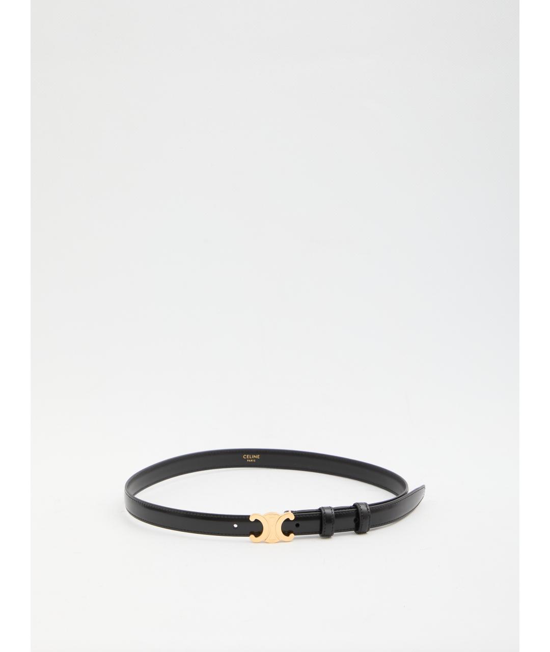 CELINE Черный кожаный ремень, фото 3