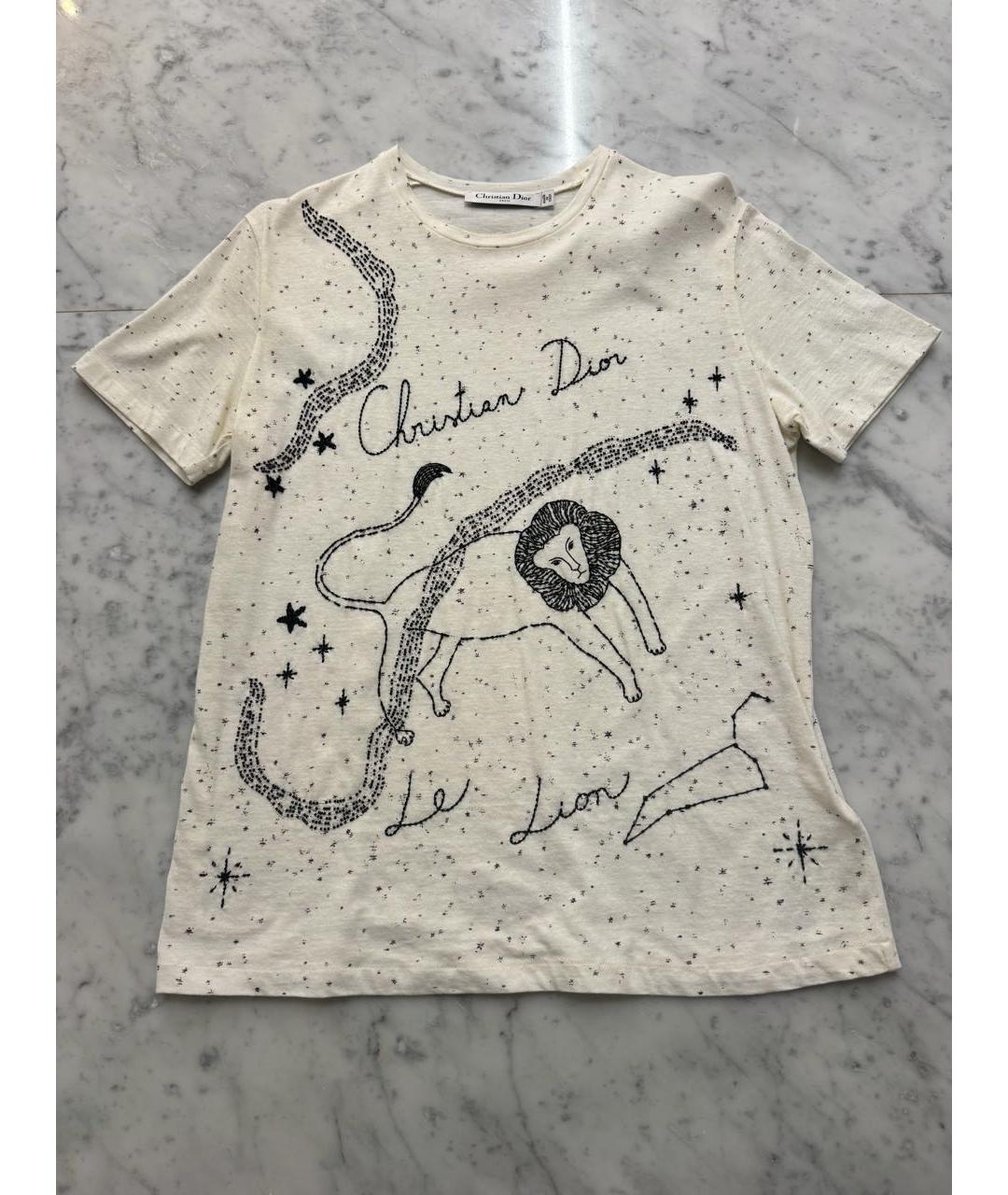 CHRISTIAN DIOR Белая хлопковая футболка, фото 4