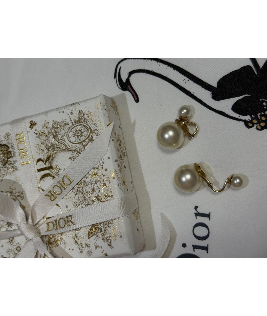 CHRISTIAN DIOR Золотые металлические клипсы, фото 4