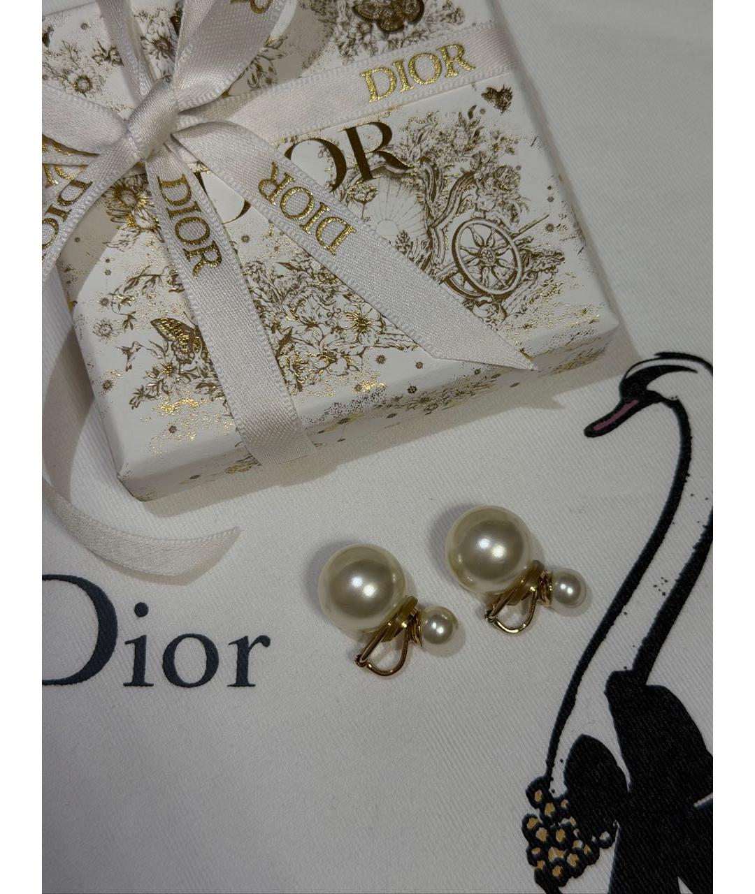 CHRISTIAN DIOR Золотые металлические клипсы, фото 7