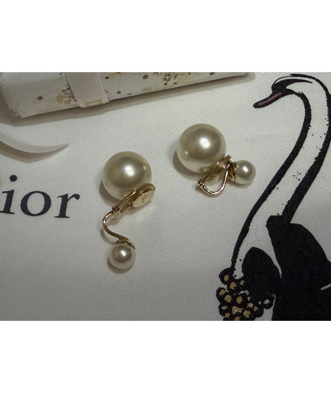 CHRISTIAN DIOR Золотые металлические клипсы, фото 3