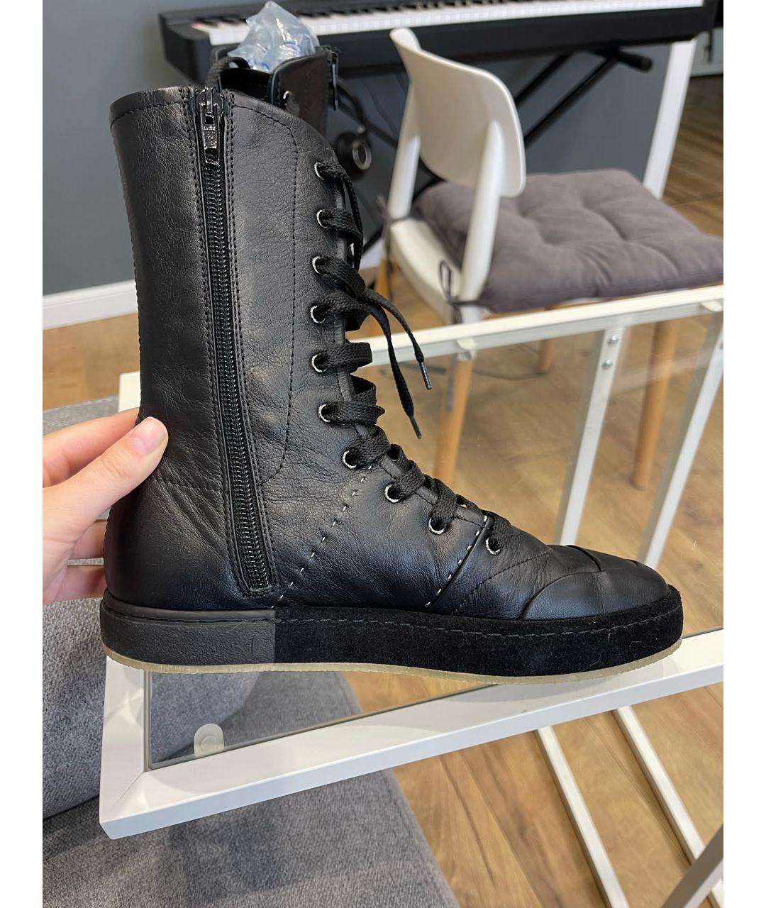 MAX MARA Черные кожаные ботинки, фото 9