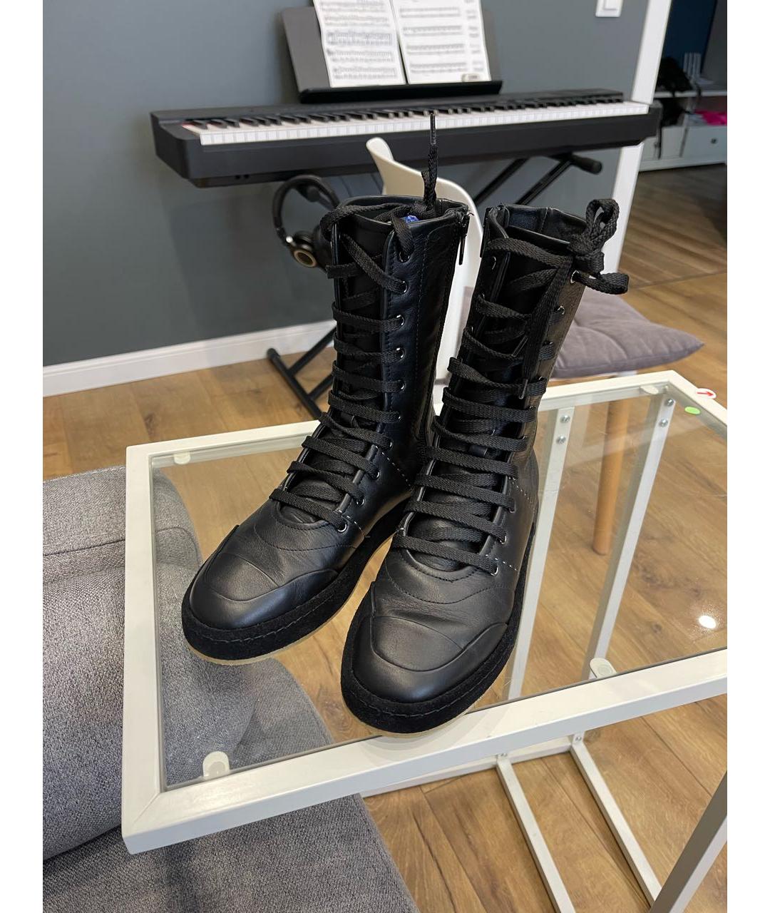 MAX MARA Черные кожаные ботинки, фото 3