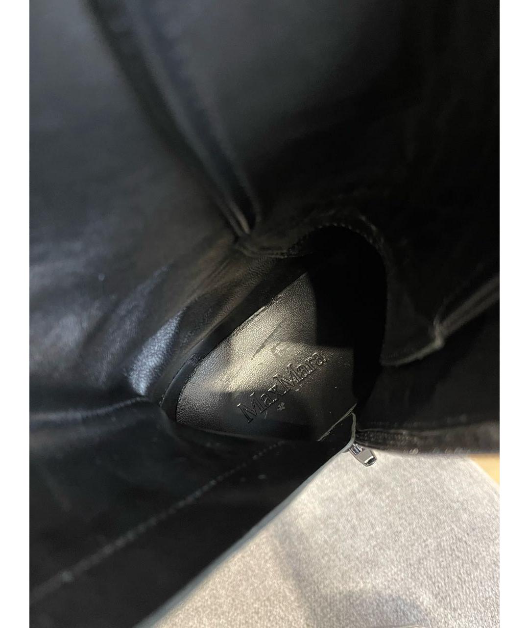 MAX MARA Черные кожаные ботинки, фото 8