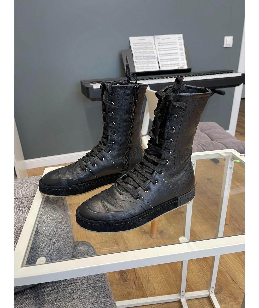 MAX MARA Черные кожаные ботинки, фото 2