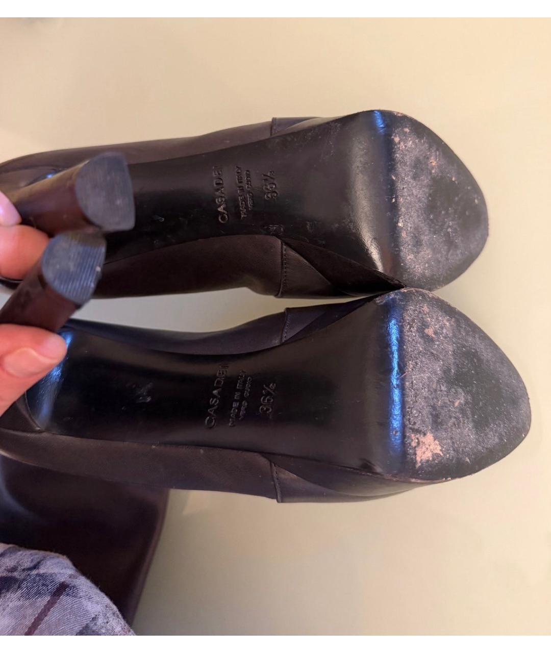 CASADEI Черные кожаные ботфорты, фото 5