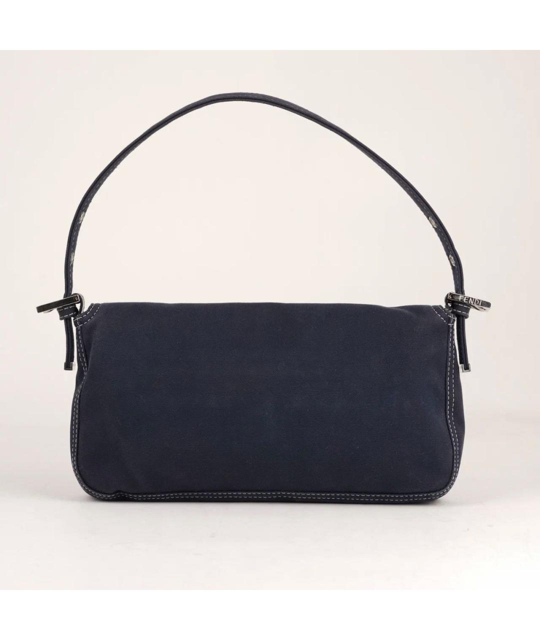 FENDI Темно-синяя деним сумка с короткими ручками, фото 2